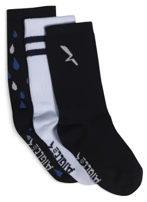 Immagine prodotto di Set da 3 paia di calzini in cotone per bambini, colore blu navy e con motivi
