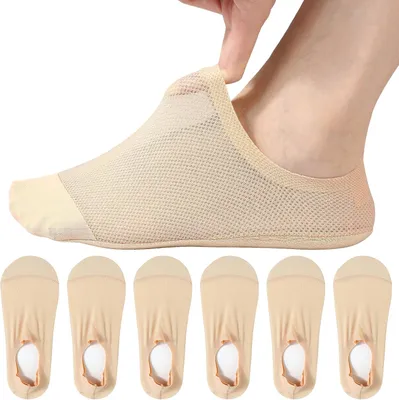 Produktbild von Unsichtbare Nylonsocken Damen 35-40, atmungsaktives Ice Silk, rutschfeste Silikon, für den Alltag