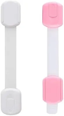 Produktbild von PolkaHome® 2 Stück Schranksicherung, verstellbare Schubladensicherung, selbstklebend, weiß