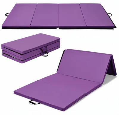 Produktbild von COSTWAY 240x120x5 cm Weichbodenmatte, Gymnastikmatte klappbar, Yogamatte mit Klettverschluss & 2 Tragegriffe, Turnmatte, Klappmatte, Fitnessmatte