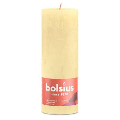 Obrázok produktu pre Bolsius Rustikálna stĺpová sviečka Jemná žltá 190/68 mm