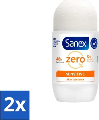 Zdjęcie produktu dla Sanex Dezodorant w kulce Zero% Sensitive Skin 50 ml - Value pack - 2 szt