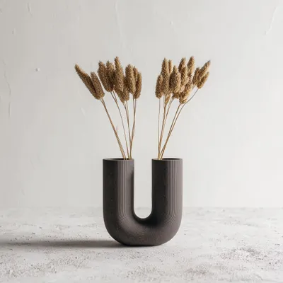 U-förmige 3D-gedruckte Vase – Decords, Produktansicht 1