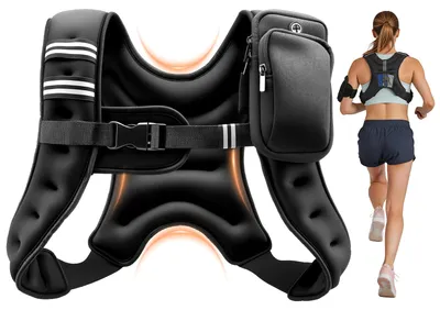 Produktbild von VEVOR Gewichtsweste 3,68 kg Trainingsweste mit Reflektorstreifen, Verstellbarer Schnalle & Praktischen Aufbewahrungstaschen, Fitnessweste für Krafttraining, Laufen, Joggen, Fitness & Muskelaufbau