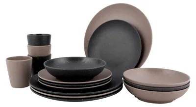 Produktbild von Essgeschirr Folkestone, 16-teilig, beige/grau