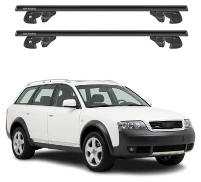 Produktbild von Dachträger Grundtäger für Audi A6 C5 Avant 1997-2005 Alu Schwarz 2x, KI-generiertes Bild