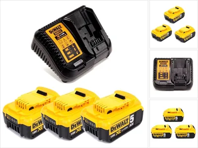Obrázek produktu pro DeWALT DCB115P3 - Nabíječka akumulátorů - Li-Ion - 5 Ah - 4 A - pro DeWALT DCB127, DCB181, DCB182, DCB183, DCB184