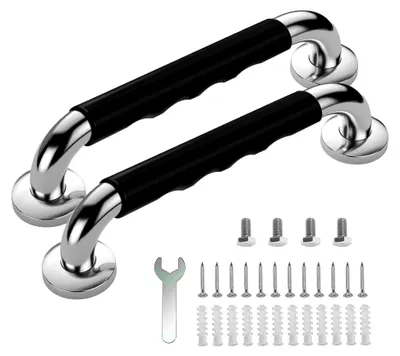 Produktbild von 2 Haltegriffe für Senioren, Rutschfester Haltegriff, 30cm Haltegriff für Dusche, Edelstahl Haltegriff für Badewanne, Wandmontage Badezimmer Haltegriff für WC, Badezimmer, Küche, Treppen