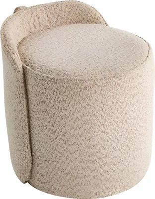 Produktbild von Designer Beiger Rundhocker Textilhocker Wohnzimmer Sitzhocker
