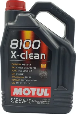 Produktbild von 5 Liter MOTUL 5W-40 X-CLEAN BMW Longlife-04 Ford WSS-M2C917-A DEXOS 2 GM LL-A-025 GM LL-B-025 MB 229.51 Porsche A40 Renault RN0700 Renault RN0710 VW 505 00 VW 505 01 Fiat 9.55535-S2