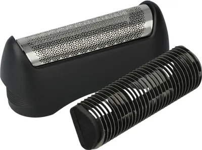 Produktbild von vhbw 1x Klingenblock, 1x Scherfolie mit Rahmen kompatibel mit Braun 5683, 5684, 5685, 130, 815, 835, 140, 150 Rasierer - Kombipack Schwarz Silber