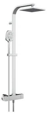 Produktbild von Sturotec Eco-Line 6 l/min Duschsystem eckig mit Thermostatarmatur und Kopfbrause 20 cm