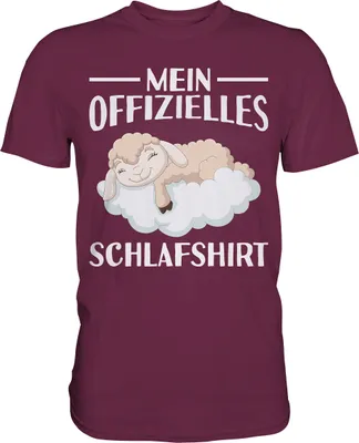 Produktbild von Offizielles Schlafshirt Nachthemd Schlafanzug Pyjama Schaf T-Shirt – Burgundy / M