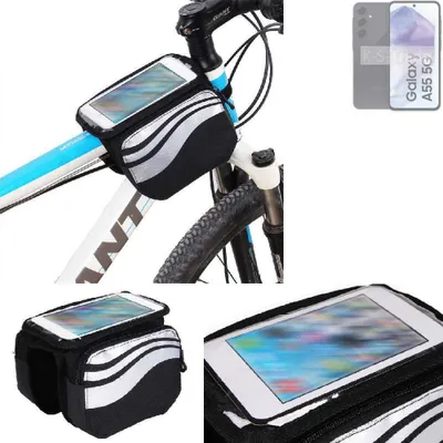 Produktbild von K-S-Trade Rahmentasche Fahrrad-Halterung kompatibel mit Samsung Galaxy A55 5G Rahmenhalterung Fahrrad Handyhalterung Fahrradtasche Handy Smartphone