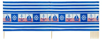 Produktbild von Ladeheid Strand Windschutz Sichtschutz LAEX001 (GestreiftesSegelboot, 12 m)