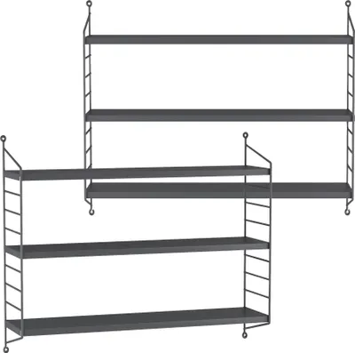 Produktbild von Modulares Wandregal ’Strängnäs’ 2er Set Stahl 50 x 60 x 15 cm Dunkelgrau
