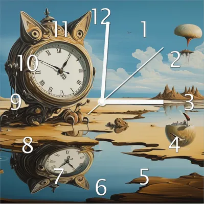 Produktbild von Wallario Design Wanduhr Spiegelungen der Zeit aus Echtglas, Größe 30 x 30 cm