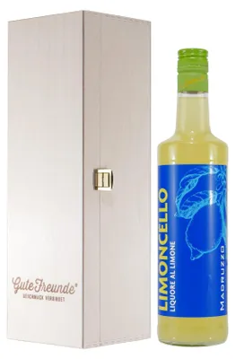 Produktbild von Madruzzo Limoncello Zitronenlikör mit Geschenk-Holzkiste