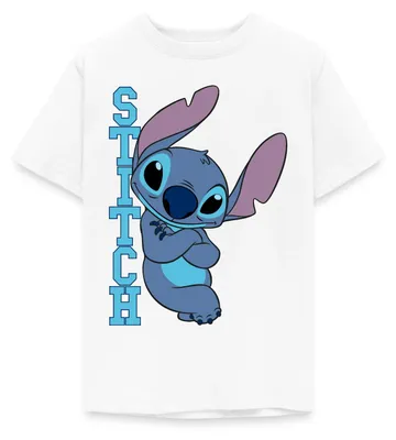 Produktbild von Lilo & Stitch | Stitch Mit Schriftzug Teenager T-Shirt, 134/146 (9-11 Jahre), Weiß