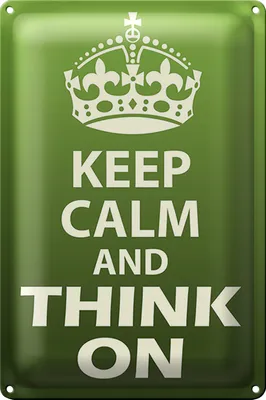 Produktbild von Blechschild Spruch 20x30cm Keep Calm and think on