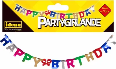 Produktbild von Idena Girlande Happy Birthday 1,5m