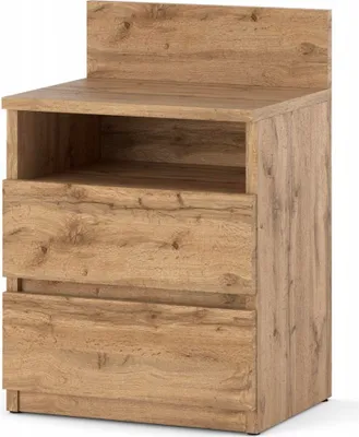Immagine prodotto di Comodino "HOLLY" - Comodino moderno in rovere chiaro con 2 cassetti, design minimalista per camere da letto eleganti, lavorazione di alta qualità e materiali durevoli.