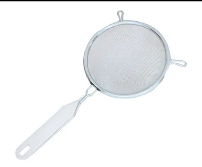 Immagine prodotto di Colino in metallo, placcato in stagno, con manico in metallo-plastica, diametro 12 cm, lunghezza 26 cm Colino da tè in metallo Colino per cucina