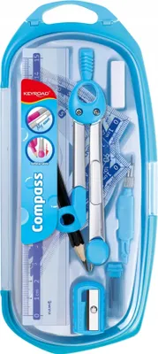 Immagine prodotto di KEYROAD, set geometrico da 9 pezzi, colore blu, strumento per il disegno