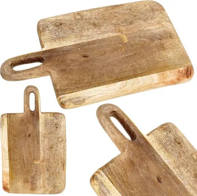 Produktbild von Mango-Schneidebrett aus Holz zum Servieren von Käse, Fleisch und Snacks, 33 x 20 cm