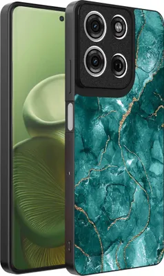 Immagine prodotto di Adatto per Motorola Edge 60 Custodia per telefono con stampa in marmo - Custodia in TPU con design in marmo - Oro Verde - Smartphonica