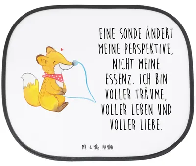Produktbild von Mr. & Mrs. Panda Auto Sonnenschutz Fuchs Magensonde - Weiß - Geschenk, pkw, Sonnenblende, Schluckstörungen, seitenfenster, Fürs