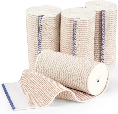 Immagine prodotto di 4 rotoli di bendaggio elastico autoadesivo a compressione, 5 cm x 4,5 m, per il supporto delle articolazioni