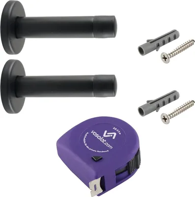Produktbild von vasalat Türstopper Wand mit Dämpfer - Tür Stopper Wand mit Gummipuffer ø 20mm, Höhe 100mm, Türpuffer zum Schutz von Wand & Tür, Edelstahl schwarz - 2 Stück