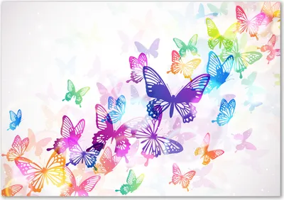 Produktbild von Tulup® Glas-Bild - 100 x 70 - Wandbild aus Glas - Wandkunst - Wandbild hinter gehärtetem Sicherheitsglas - Tiere - Bunte Schmetterlinge - Mehrfarbig