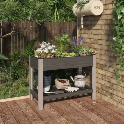 Productafbeelding van Maison Exclusive - Tuinverhoger met opbergruimte, grijs, 100x50x75 cm, WPC