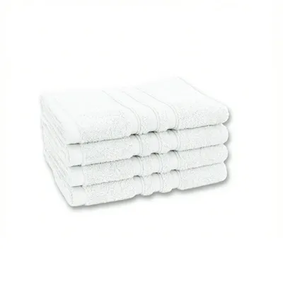 Produktbild von Vency Premium 4er Pack Handtuch Set - 100% Baumwolle - Saugfähige und langlebige Handtücher, Größe 40x70 cm, Weiß
