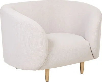Produktbild von BELIANI Sessel Beige Stoffbezug mit Armlehnen Metallgestell in Gold Glamouröser Edler Stil Cocktailsessel Wohnzimmer Salon Esszimmer Flur