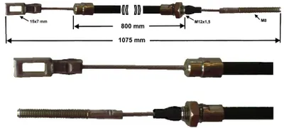 Produktbild von 1 x Bremsseil für Peitz S234R - R234/76 - R160/76 - R205/83 - HL: 800mm - GL:1075 mm