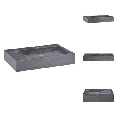 Immagine prodotto di vidaXL Lavabo nero 58x39x10 cm in marmo - Lavabo bagno