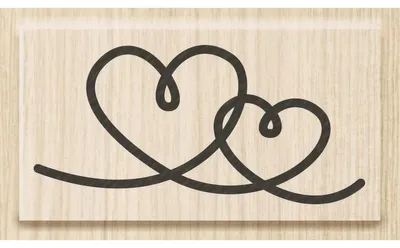 Produktbild von HEYDA 211801006 Stempel Hochzeit Doppelherz Holz matt lackiert