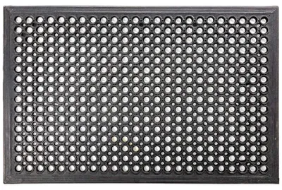Produktbild von Fußmatte Türvorleger Schmurzfangmatte Ringgummimatte 60x90cm Perforiert Schwarz Robust Wasserabweisend