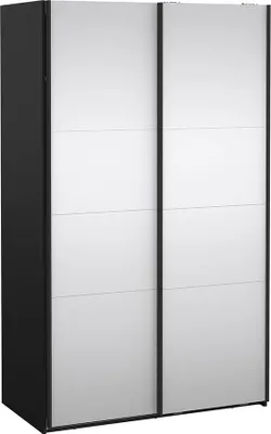 Produktbild von Catania Schiebetürenschrank 2 Türen mit Spiegel 120x200cm matt schwarz.