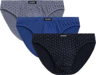 Produktbild von Herren-Slips Atlantic sportlich 100% Baumwolle grau blau Muster S