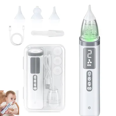 Produktbild von Elektrischer Baby Nasensauger, Nasenschleimentferner, LED Licht, Musikfunktion, 3 Saugstufen, Anti-Backflow, USB, tragbar für Babys