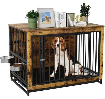 Produktbild von Hundebox – Hundekäfig – Hundezwinger – Hundehütte – Hundehäuschen – Aus MDF-Holz und Stahl