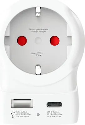 Image de Adaptateur voyage USB A + USB C PD Europe vers UK Blanc Skross