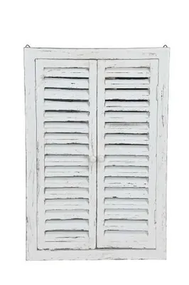 Produktbild von Wandspiegel a. Holz m. Fensterläden Shabby Antikweiß 60 x 40 cm