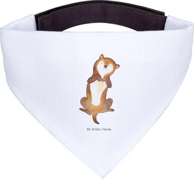 Produktbild von Mr. & Mrs. Panda Tuch Hund Streicheln - Weiß - Geschenk, Bandana für Hunde, Halstuch, Süß, Hunde-Halstuch, Hundewelpe, Bauch, Sprüche