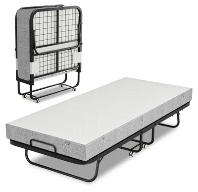 Produktbild von Vigevee Faltbares Gästebett 90x200 cm mit 13 cm Schaumstoffmatratze, Metallrahmen, Rollen, bis 200 kg