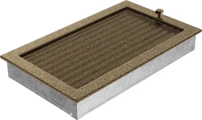 Zdjęcie produktu dla Kratka wentylacyjna kominkowa 22x37 czarno-złota z żaluzją